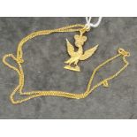 Jewellery: Yellow metal pendant and chain, tests as 9ct gold, possible Knights Templar