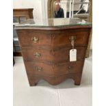 Georgian style small mahogany serpentine chest of drawers. 24ins. x 17ins. x 27½ins.