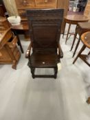 17th cent. Oak wainscot chair with later additions.