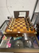 Chess set sculpted by Charles Stadden. The Waterloo Chess Set No. 17/250. In its original fitted box