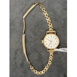 Watches: 20th cent. Ladies 9ct gold Longines wristwatch.