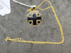 Freemasonry/Knights Templar: Yellow metal and enamel pendants, tests as 9ct gold, in the form of the