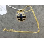 Freemasonry/Knights Templar: Yellow metal and enamel pendants, tests as 9ct gold, in the form of the