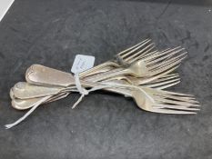 Hallmarked Silver: Table forks eight Georgian and Victorian all hallmarked London, mixed dates and