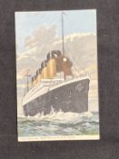 Postcards: White Star Line R.M.S. Olympic Cherbourg A. Paris Rapide postmark dated 30-8-12 sent to