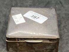 Hallmarked Silver: Cigarette box lined with cedar wood hallmarked Birmingham. Weight 6.25oz.