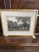 Miss F. Davies. English School: 1878 watercolour The Angle Cottage, Lyndhurst, monogrammed F.D