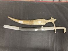 Edged Weapons: Two Middle Eastern replica long daggers.
