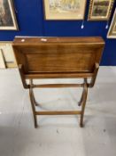 19th cent. Mahogany folding military campaign writing desk opening to reveal a leather lined