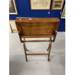 19th cent. Mahogany folding military campaign writing desk opening to reveal a leather lined