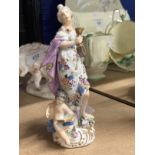 18th cent. Meissen figure of a classical maiden or muse holding a goblet in her right hand, a