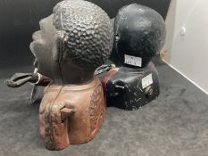 Collectables: 19th cent. Cast iron novelty Jolly Negro bank with original paint work, stamped to the