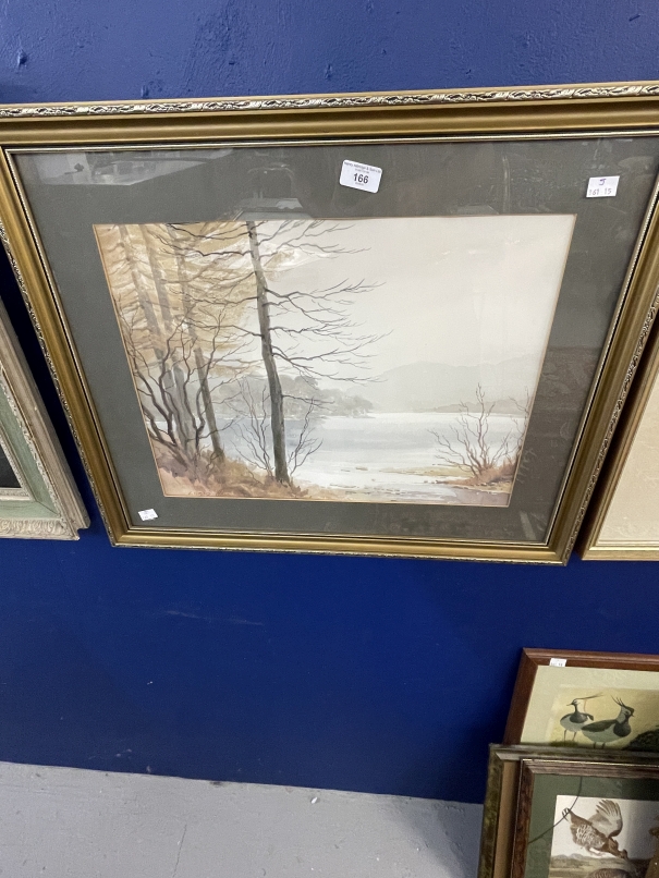 20th cent. Edwin Greig Hall: Watercolour, lake and mountains, signed bottom left. 19ins. x 14ins.