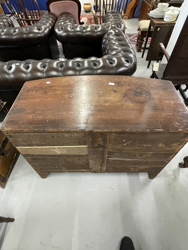 19th cent. Mahogany bow front chest of drawers two short over three long on bracket feet, - Image 2 of 2