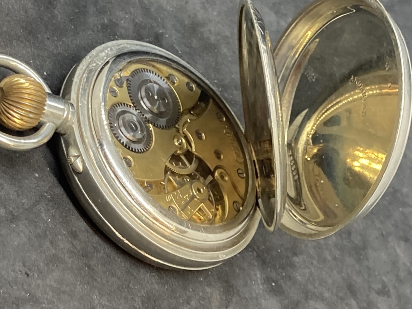 Clocks & Watches: Hallmarked silver Goliath Argentan cased pocket/travelling watch in silver faced - Bild 5 aus 6