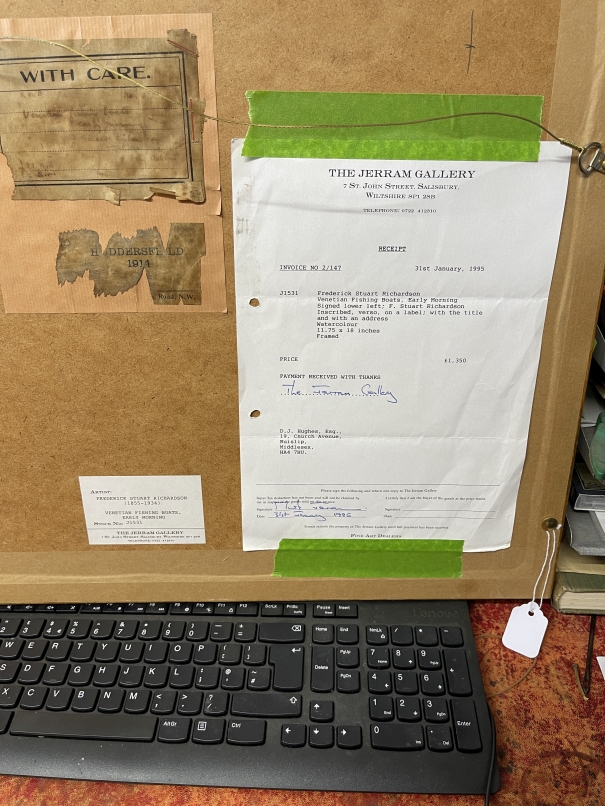 Frederick Stuart Richardson (1855-1934): Watercolour, 'Venetian Fishing Boats, Early Morning' signed - Image 2 of 2