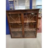 19th cent. Mahogany glazed bookcase top, each door has thirteen astragal glazed panes. 50ins. x