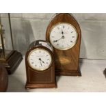 Clocks: 20th cent. Knights & Gibbons London white enamel dial, Roman numerals, one with shell inlay,