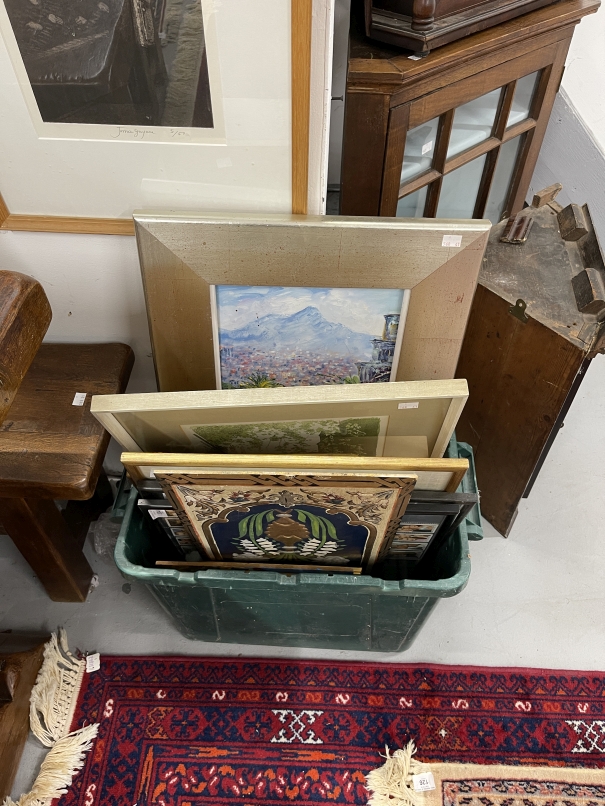 Pictures & Prints: Oil on canvas view Naples from Villa Flouidiaris, the Bridge of Sighs print,