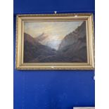 Continental School: 19th cent. Alpine study of mountains, framed. 30ins. x 20ins.