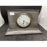 Clocks: Liberty Art Nouveau mantel clock Tudric planished pewter impressed base No. 01212 'English