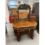 Late 19th cent. Mahogany Duchess style dressing table, central mirror with two banks of drawers