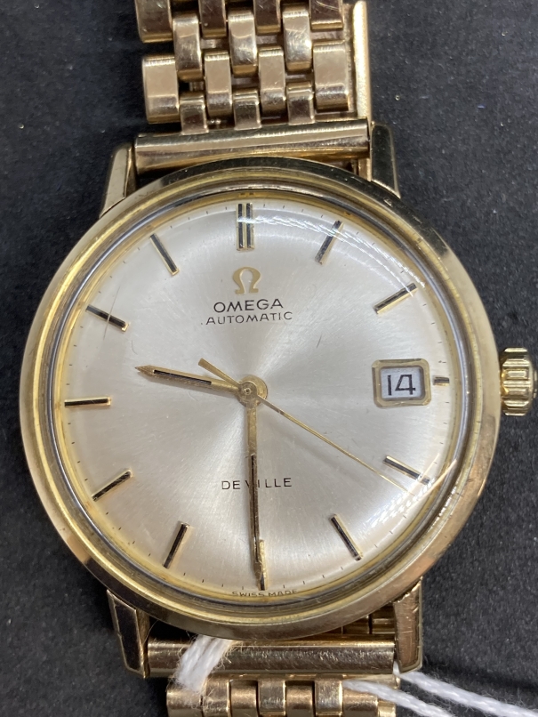 Watches: Hallmarked gold Omega gentleman's 1968 DeVille Seamaster with 9ct gold bracelet. 60g. - Bild 2 aus 4