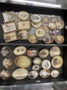 Edwardian and later portrait miniatures oval painted (2), photograph on opaline glass, printed, etc.