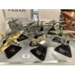 Toys: Display models, eight Atlas editions diecast aircraft including De-Havilland Mosquito, Fiat