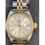 Watches: Ladies Rolex Datejust in stainless and yellow Rolesor.