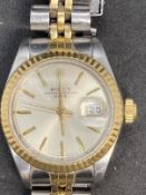 Watches: Ladies Rolex Datejust in stainless and yellow Rolesor.