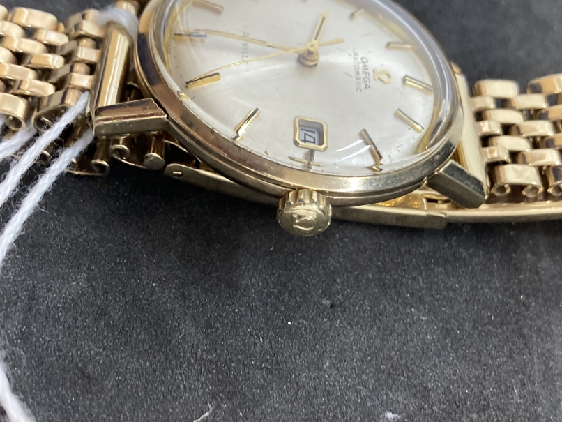 Watches: Hallmarked gold Omega gentleman's 1968 DeVille Seamaster with 9ct gold bracelet. 60g. - Bild 3 aus 4