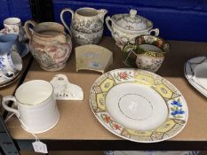 Collectables/English Ceramics: William Stockton jug, Sunderland lustre jug, Masons ironstone mug,