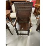 17th cent. Oak wainscot chair with later additions.