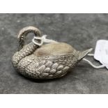 Hallmarked Silver: Swan pin cushion hallmarked Birmingham.