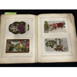 Postcards/Greeting Cards: Edwardian album containing 228 horticultural themed birthday greeting