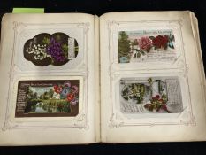 Postcards/Greeting Cards: Edwardian album containing 228 horticultural themed birthday greeting