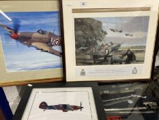 Prints/Military, R.A.F:Original artwork of a Hawker Hurricane by Jenny Cameron, Michael Turner print