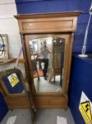 Late 19th cent. French walnut wardrobe turned columns, glazed single door above a single drawer on