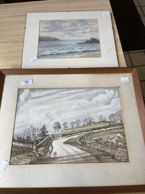 F. H. Ayton: 20th cent. Watercolour on paper pastoral scene, signed bottom right, framed and glazed.
