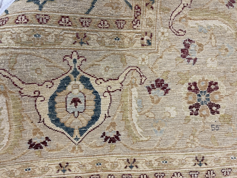 Carpets: 20th cent. Persian rug cream ground geometric motifs. 93ins. x 55ins. - Image 2 of 2