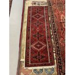 Carpets: Iranian runner with small central green motif. 118ins. x 32ins. Plus a small Iranian