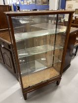 20th cent. Oak display cabinet with four shelves, glazed front, back and sides. 30ins. x 54ins. x
