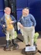 Ceramics: Royal Doulton figures Fat Boy marked H.N.555 and Pickwick marked 556. 7ins.