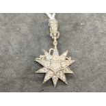 19th cent. Diamond Jewellery: Metamorphic brooch/pendant in the form of a ten pointed star, forty