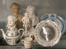 19th/20th cent. Political and historical ceramics. Gladstone eight sided plate transfer print in