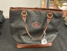 Fashion Handbags: Mulberry handbag, Scotchgrain brown tote style handbag, classic check interior,