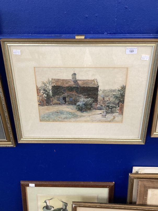 Alexander Keller Brown: Watercolour, Scottish cottage and figures, framed and glazed. Tom