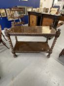 19th cent. Mahogany buffet heavily carved decoration on barley twist supports. 48ins. x 20ins. x