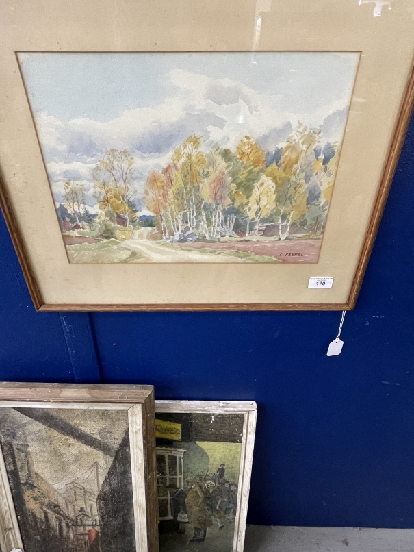 Carl (Karl) Felkel (1896-1980): Watercolour on paper, 1949 'Autumn in Delsbo Sweden', signed